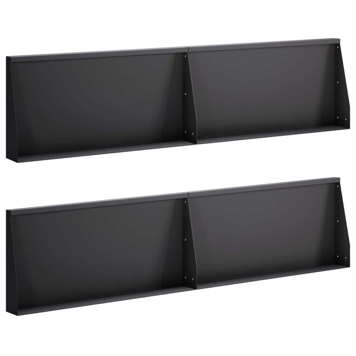 Zid de sprijin 4 buc. 80 x 12 x 30 cm Oțel Negru WALTI