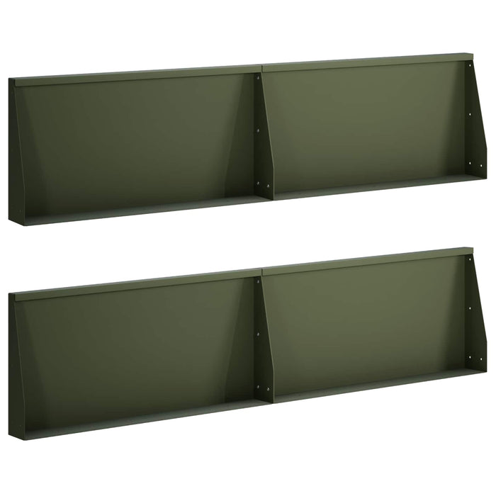 Zid de sprijin 4 buc. 80 x 12 x 30 cm Oțel Verde măsliniu WALTI