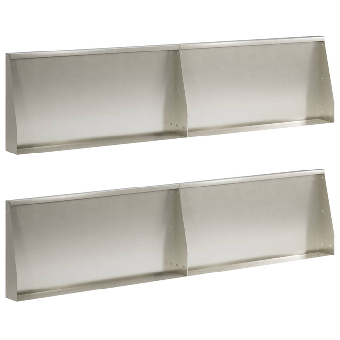 Zid de sprijin 4 buc. 80 x 12 x 40 cm Oţel inoxidabil Argintiu WALTI
