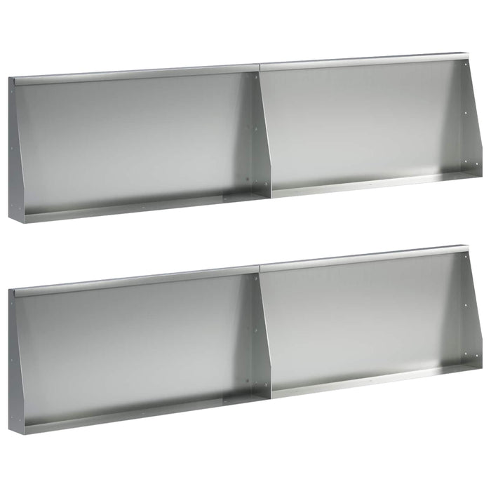 Zid de sprijin 4 buc. 80 x 12 x 40 cm Oțel Galvanizat Argintiu WALTI