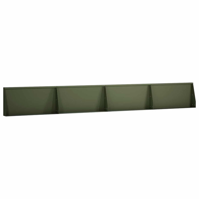 Zid de sprijin 4 buc. 80 x 12 x 50 cm Oțel Verde măsliniu WALTI