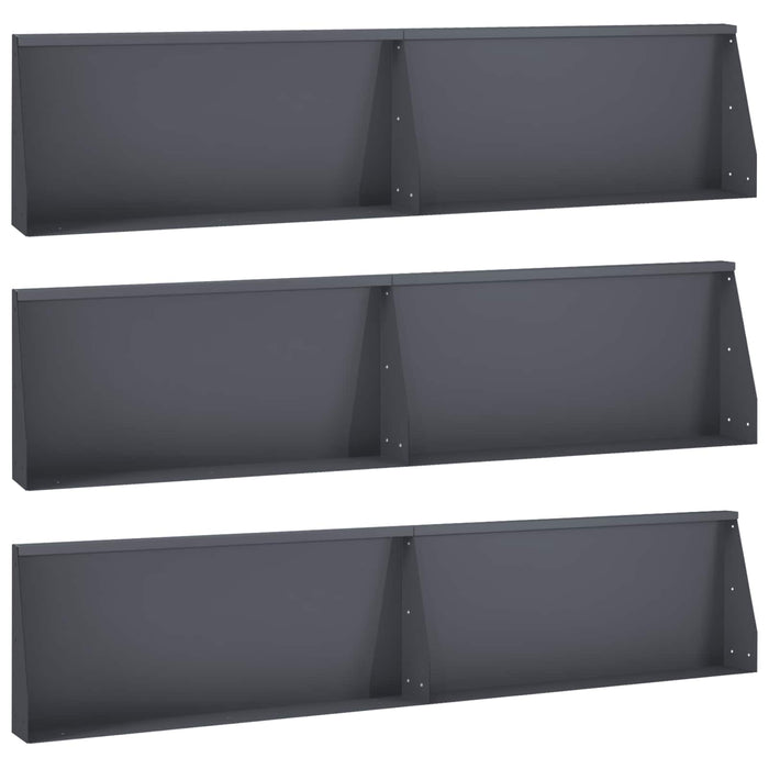Zid de sprijin 6 buc. 100 x 12 x 30 cm Oțel Antracit WALTI