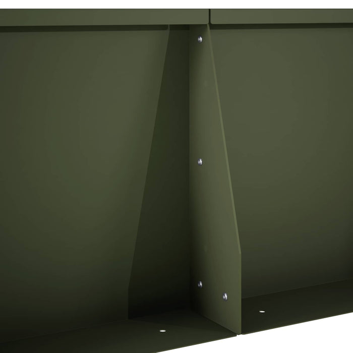 Zid de sprijin 6 buc. 100 x 12 x 30 cm Oțel Verde măsliniu WALTI