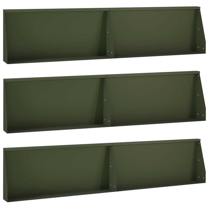 Zid de sprijin 6 buc. 100 x 12 x 30 cm Oțel Verde măsliniu WALTI