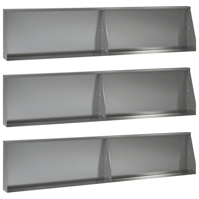 Zid de sprijin 6 buc. 100 x 12 x 30 cm Oțel Galvanizat Argintiu WALTI