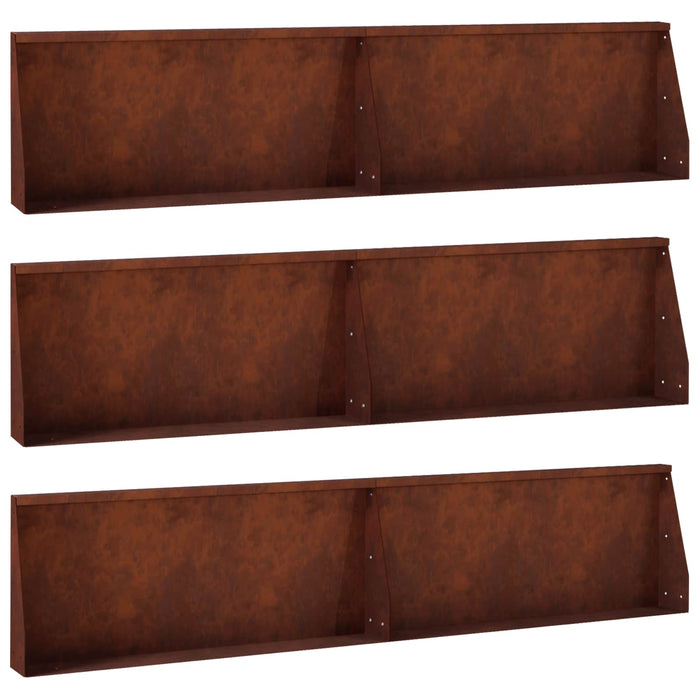 Zid de sprijin 6 buc. 100 x 12 x 30 cm Ruginit WALTI