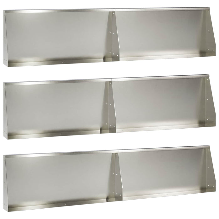 Zid de sprijin 6 buc. 100 x 12 x 40 cm Oţel inoxidabil Argintiu WALTI