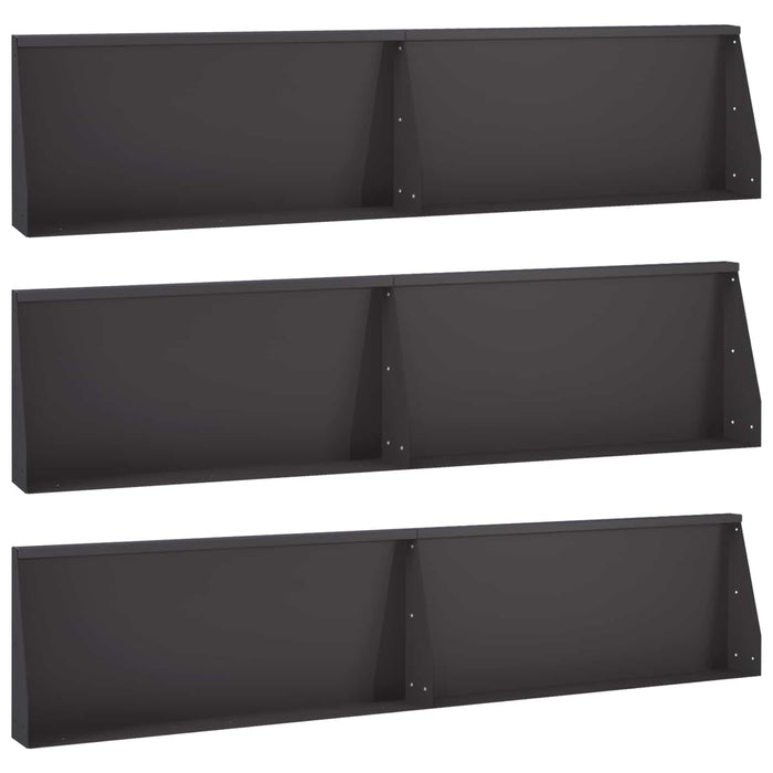 Zid de sprijin 6 buc. 100 x 12 x 50 cm Oțel Negru WALTI