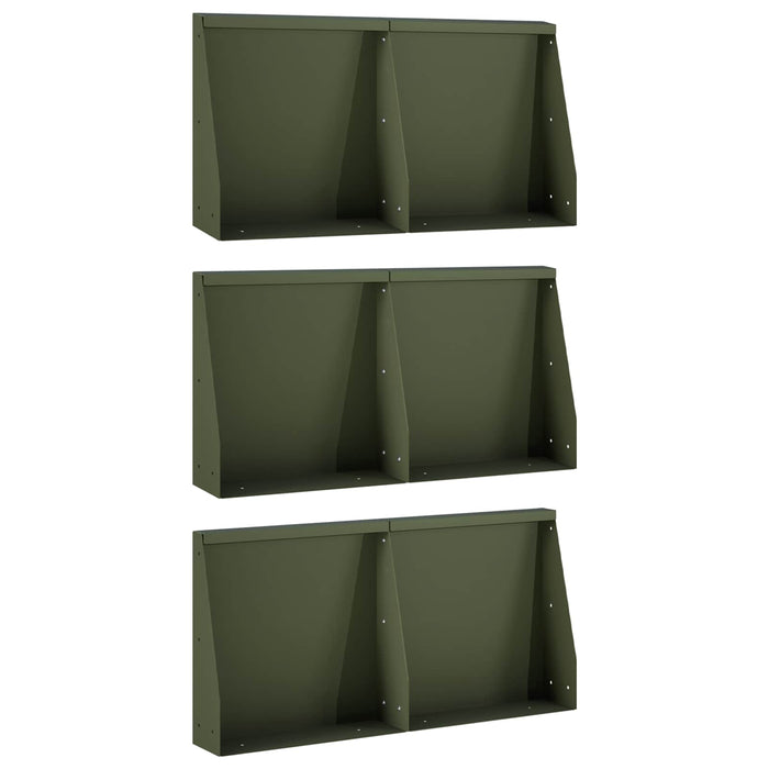 Zid de sprijin 6 buc. 40 x 12 x 30 cm Oțel Verde măsliniu WALTI