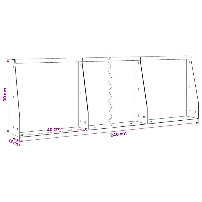 Zid de sprijin 6 buc. 40 x 12 x 30 cm Oţel inoxidabil Argintiu WALTI