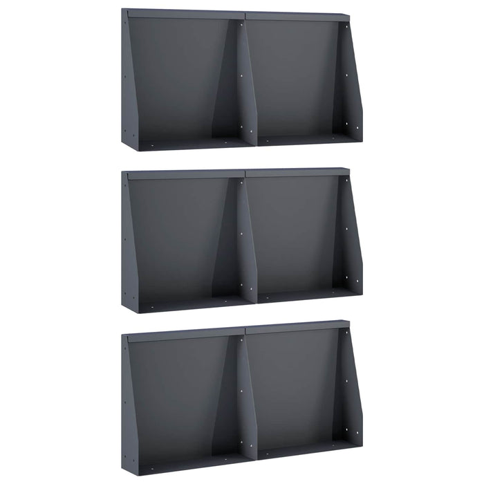 Zid de sprijin 6 buc. 40 x 12 x 40 cm Oțel Antracit WALTI