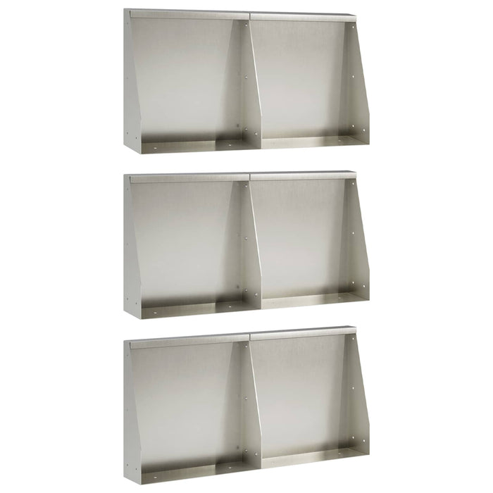Zid de sprijin 6 buc. 40 x 12 x 40 cm Oţel inoxidabil Argintiu WALTI