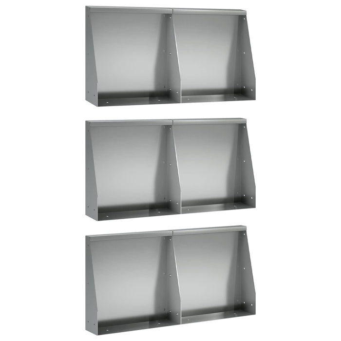 Zid de sprijin 6 buc. 40 x 12 x 40 cm Oțel Galvanizat Argintiu WALTI