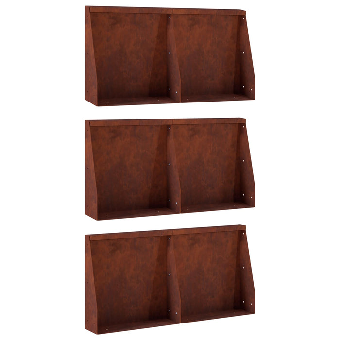 Zid de sprijin 6 buc. 40 x 12 x 50 cm Ruginit WALTI