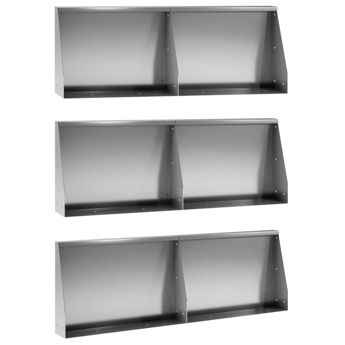 Zid de sprijin 6 buc. 60 x 12 x 40 cm Oțel Galvanizat Argintiu WALTI