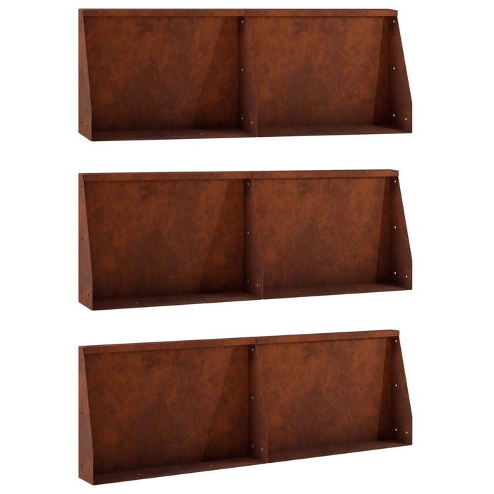 Zid de sprijin 6 buc. 60 x 12 x 40 cm Ruginit WALTI