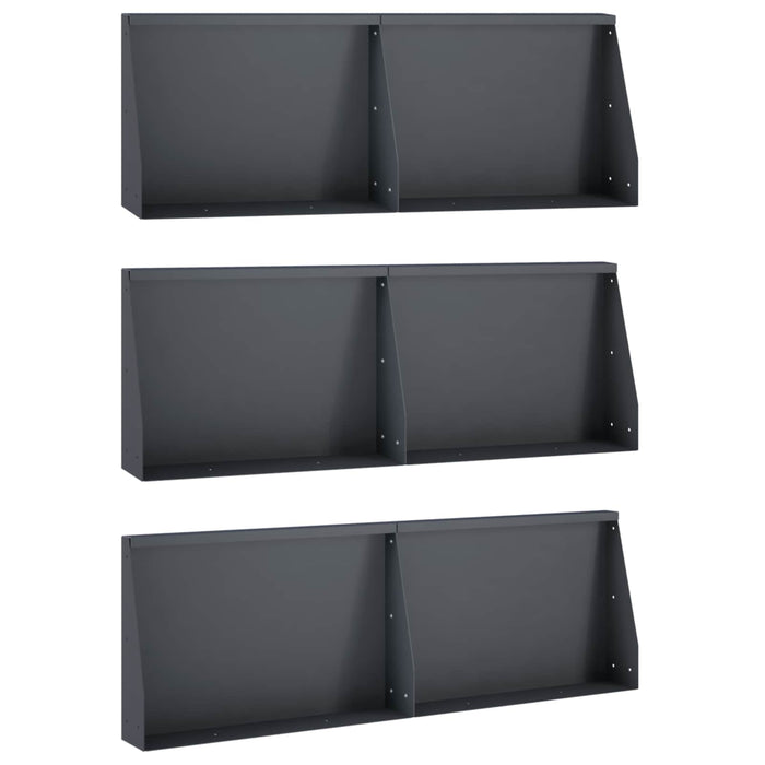 Zid de sprijin 6 buc. 60 x 12 x 50 cm Oțel Antracit WALTI