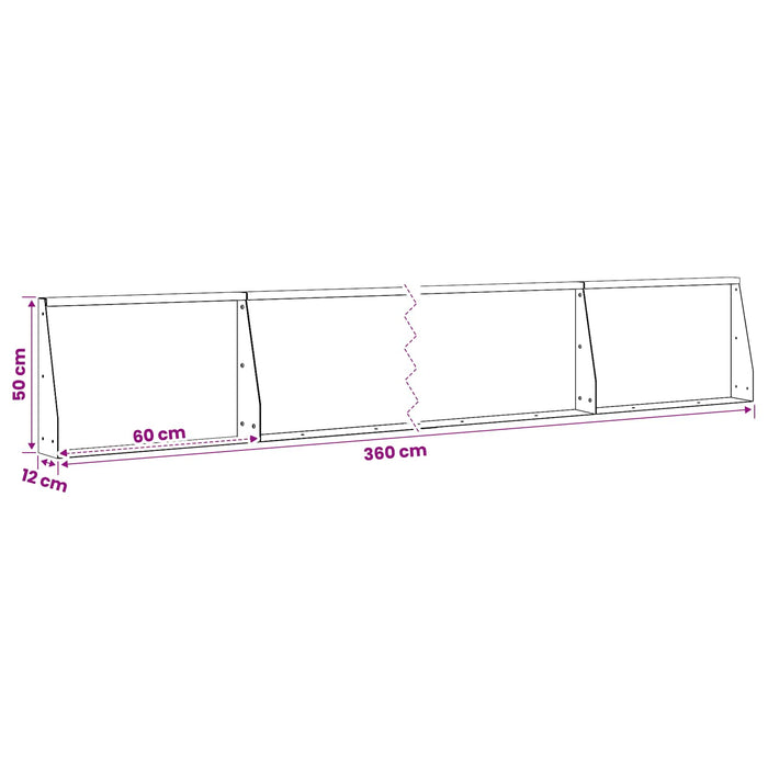 Zid de sprijin 6 buc. 60 x 12 x 50 cm Oțel Antracit WALTI