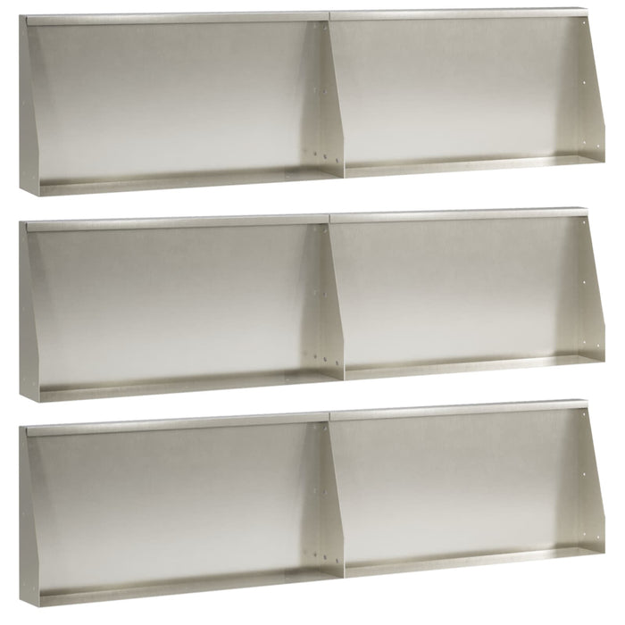 Zid de sprijin 6 buc. 80 x 12 x 30 cm Oţel inoxidabil Argintiu WALTI