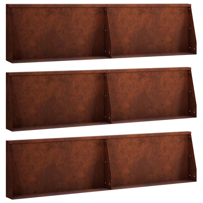 Zid de sprijin 6 buc. 80 x 12 x 30 cm Ruginit WALTI