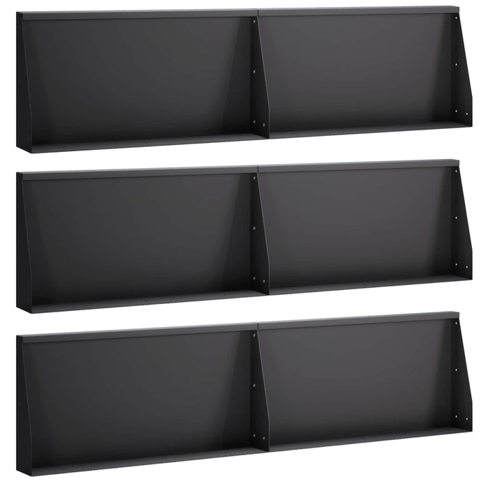 Zid de sprijin 6 buc. 80 x 12 x 40 cm Oțel Negru WALTI