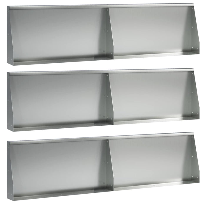 Zid de sprijin 6 buc. 80 x 12 x 40 cm Oțel Galvanizat Argintiu WALTI