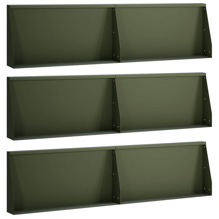 Zid de sprijin 6 buc. 80 x 12 x 50 cm Oțel Verde măsliniu WALTI