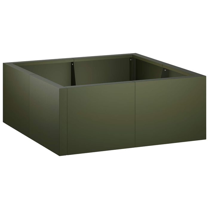 Zid de sprijin 4 buc. 100 x 100 x 30 cm Oțel Verde măsliniu WALTI