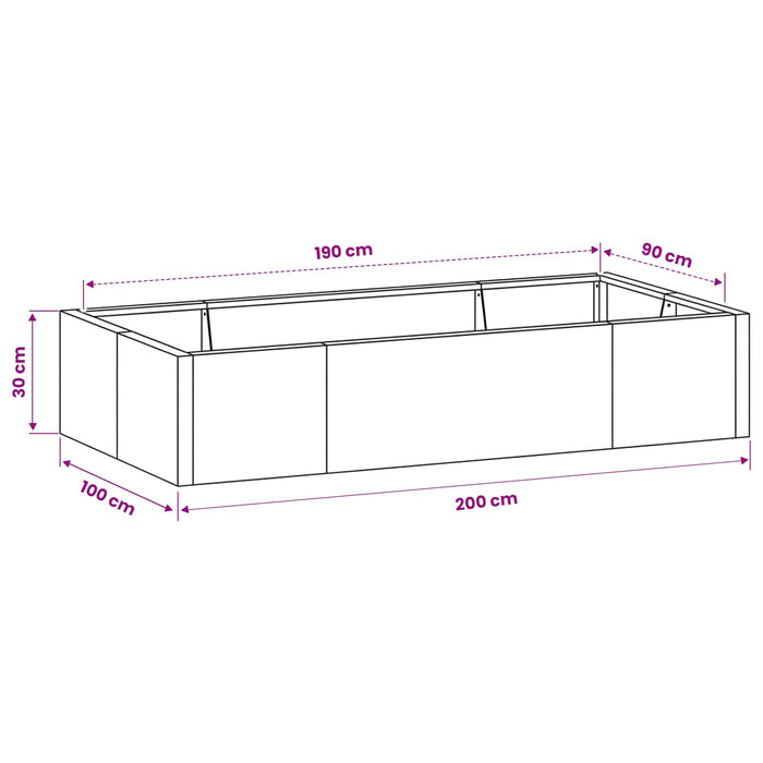Zid de sprijin 6 buc. 200 x 100 x 30 cm Ruginit WALTI