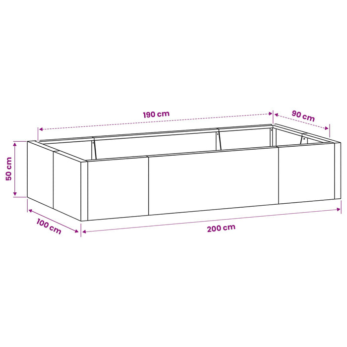 Zid de sprijin 6 buc. 200 x 100 x 50 cm Oțel Antracit WALTI
