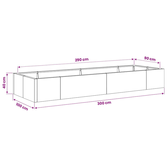 Zid de sprijin 8 buc. 300 x 100 x 40 cm Oțel Antracit WALTI