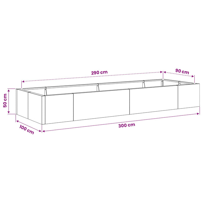 Zid de sprijin 8 buc. 300 x 100 x 50 cm Ruginit WALTI