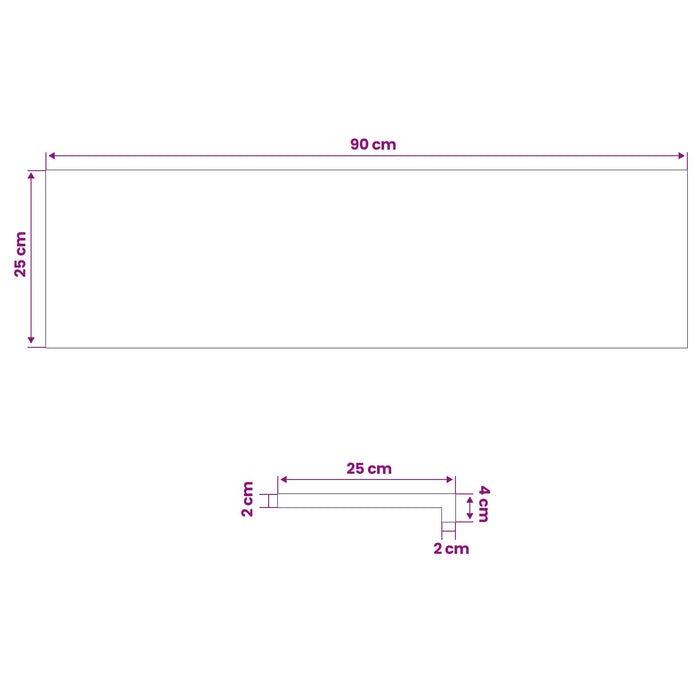 Trepte 4 buc. 90 x 25 x 2 cm Alb Lemn de stejar masiv WALTI