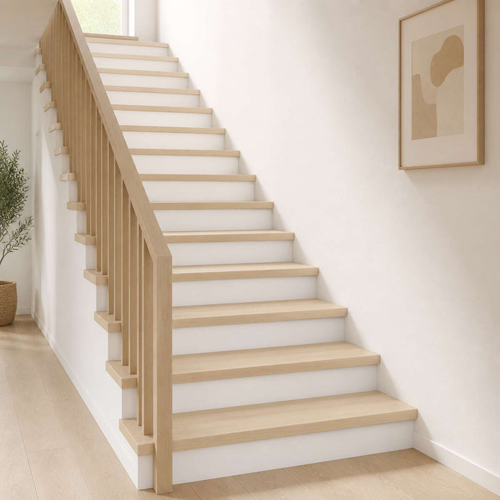Trepte 12 buc. 120 x 25 x 2 cm Alb Lemn de stejar masiv WALTI