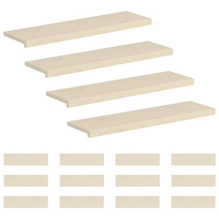 Trepte 16 buc. 100 x 30 x 2 cm Alb Lemn de stejar masiv WALTI