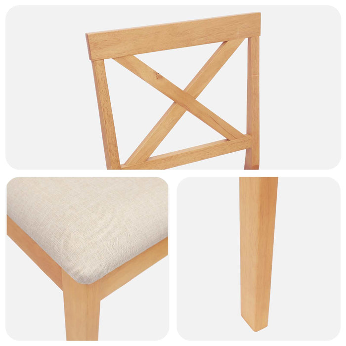 Scaun de bar 2 pcs Natural și Bej - WALTI WALTI