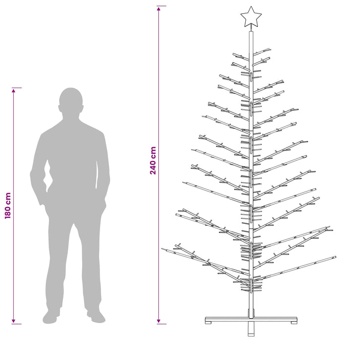 Brad de Crăciun din lemn KOTKA 240 cm Lemn masiv de pin Natural WALTI