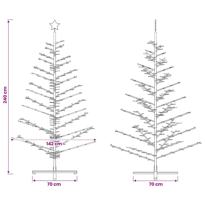 Brad de Crăciun din lemn KOTKA 240 cm Lemn masiv de pin Natural WALTI