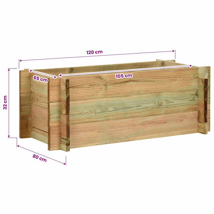 Grădină ridicată pentru legume Verde 120 x 80 x 32 cm WALTI