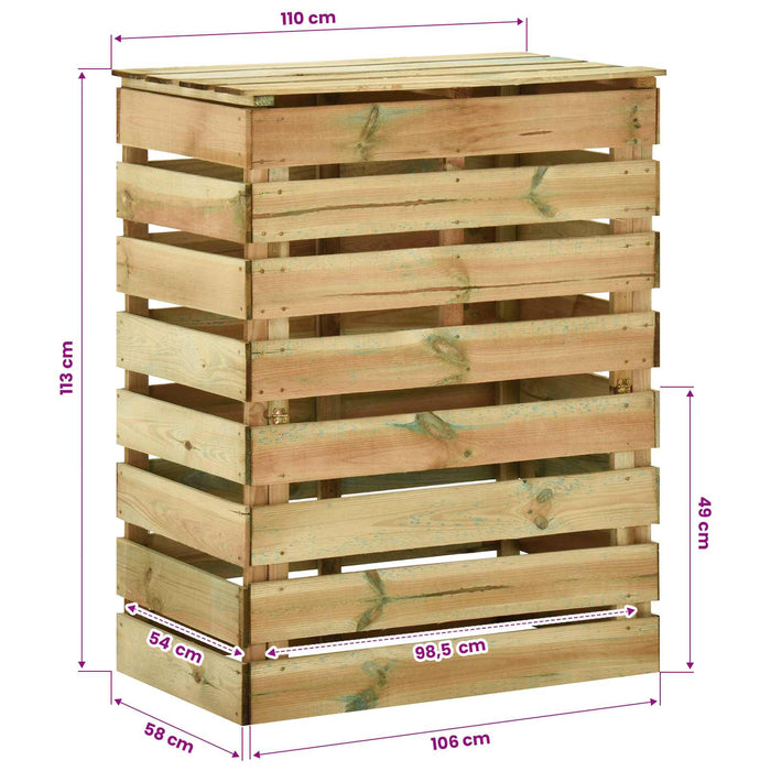 Compactor de grădină cu lamele Verde 110 x 58 x 113 cm WALTI
