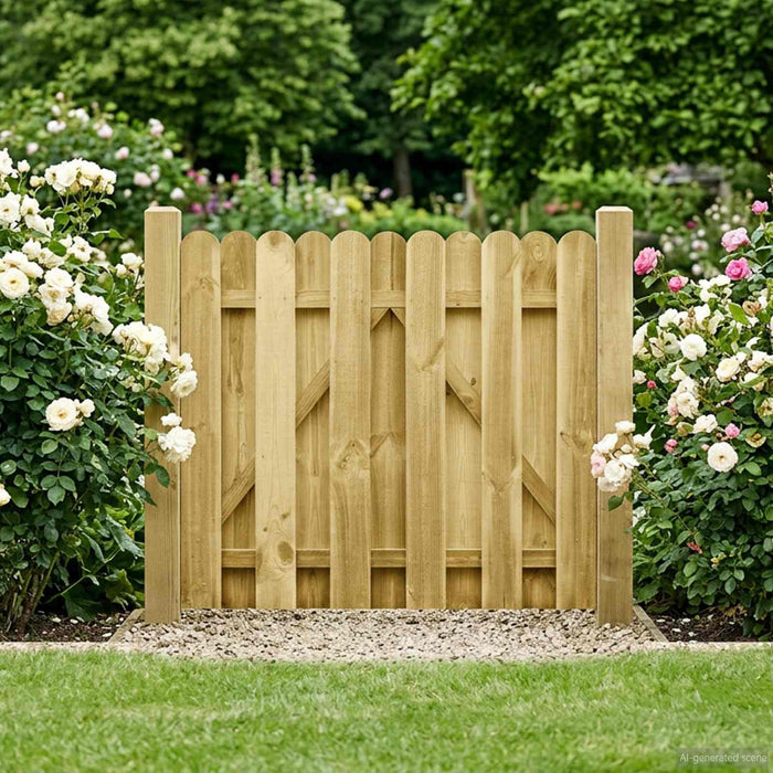 Poartă de grădină 100 x 100 cm Lemn masiv de pin Verde WALTI