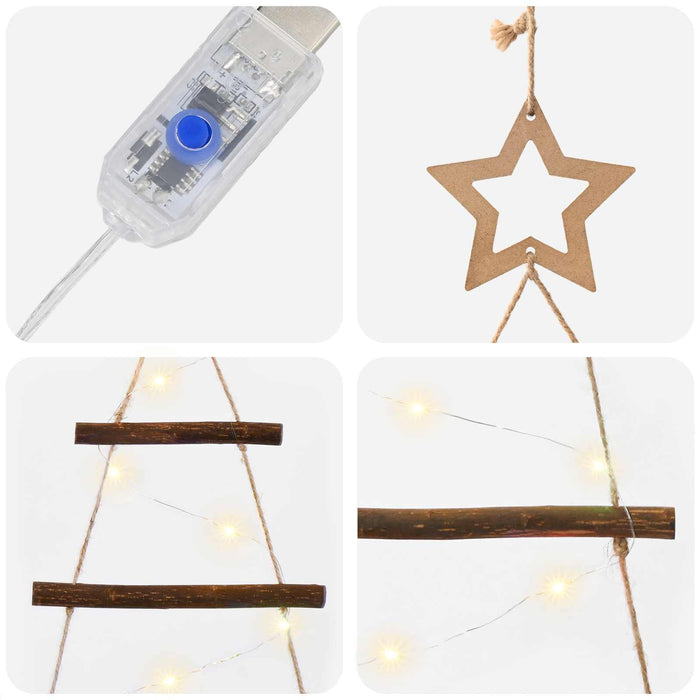 Brad de Crăciun suspendat 90 cm 30 LED-uri Alb cald - WALTI WALTI