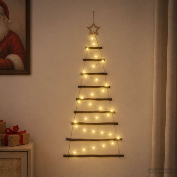 Brad de Crăciun suspendat 120 cm 50 LED-uri Alb cald - WALTI WALTI