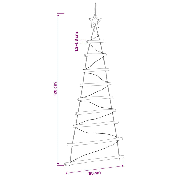 Brad de Crăciun suspendat 120 cm 50 LED-uri Alb cald - WALTI WALTI