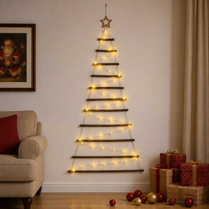 Brad de Crăciun suspendat 150 cm 80 LED-uri Alb cald - WALTI WALTI
