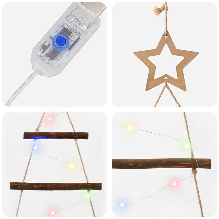 Brad de Crăciun suspendat 120 cm 50 LED-uri Multicolor - WALTI WALTI