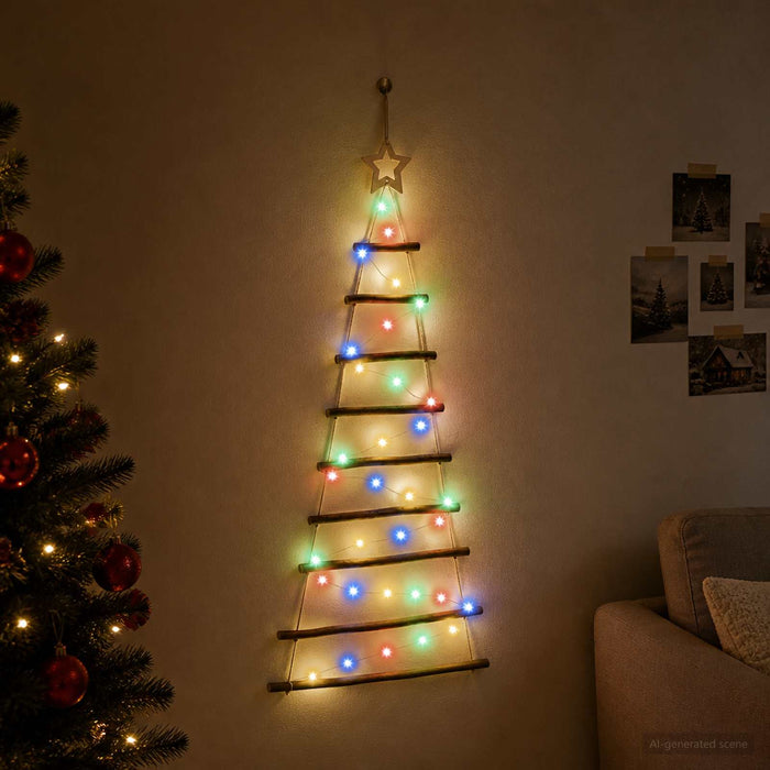 Brad de Crăciun suspendat 120 cm 50 LED-uri Multicolor - WALTI WALTI