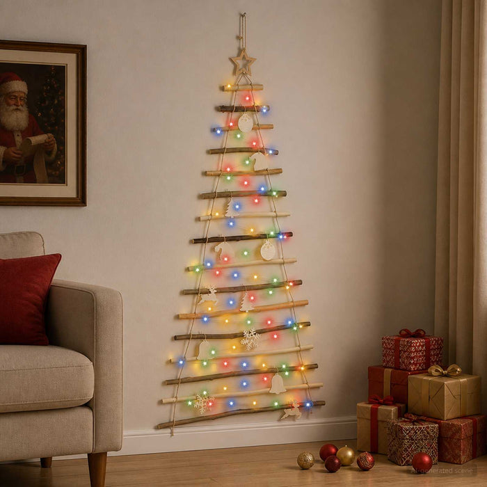 Brad de Crăciun suspendat 150 cm 80 LED-uri Multicolor - WALTI WALTI