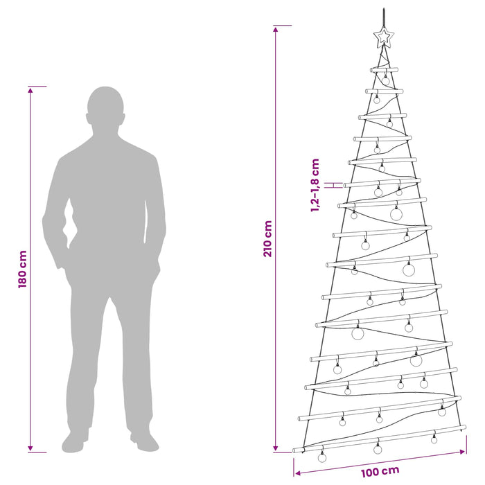 Brad de Crăciun suspendat cu globuri 210 cm 130 LED-uri - WALTI WALTI