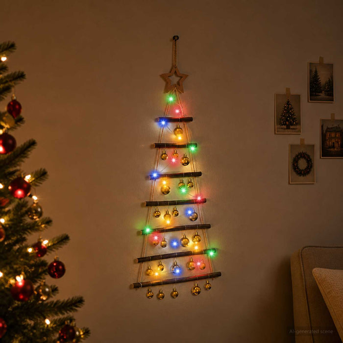 Brad de Crăciun suspendat cu globuri 90 cm 30 LED-uri - WALTI WALTI